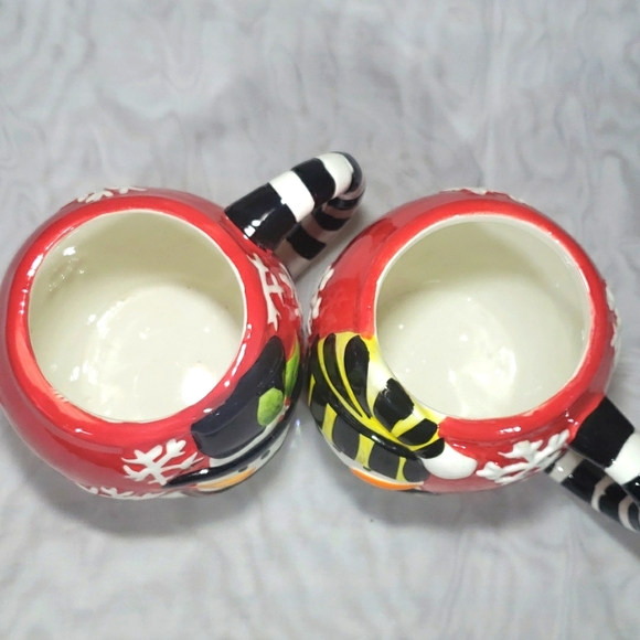 Vintage  Snowman Mugs Set Pal  Collectible Ceramic Cups In Box - Picture 8 of 13